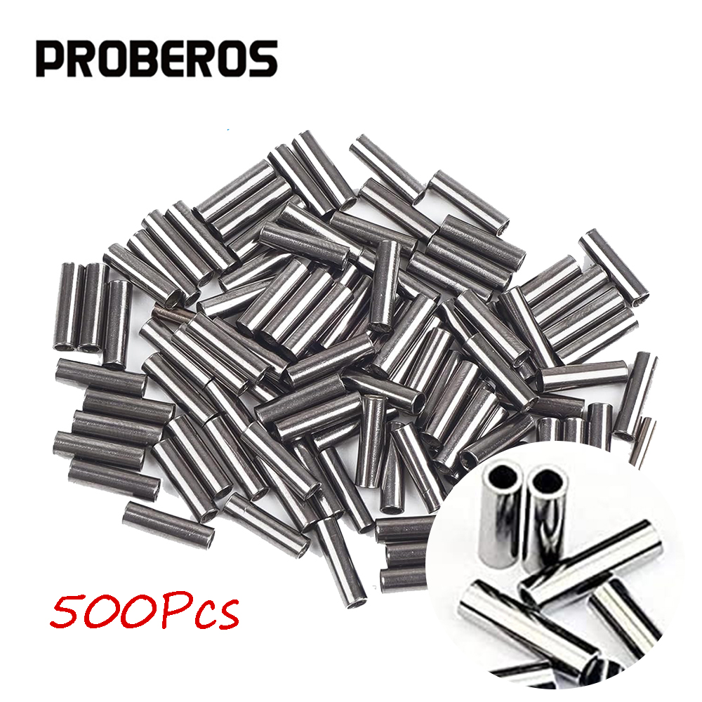 Leader Line - 500Pcs Fishing Single Barrel Crimping Sleeves