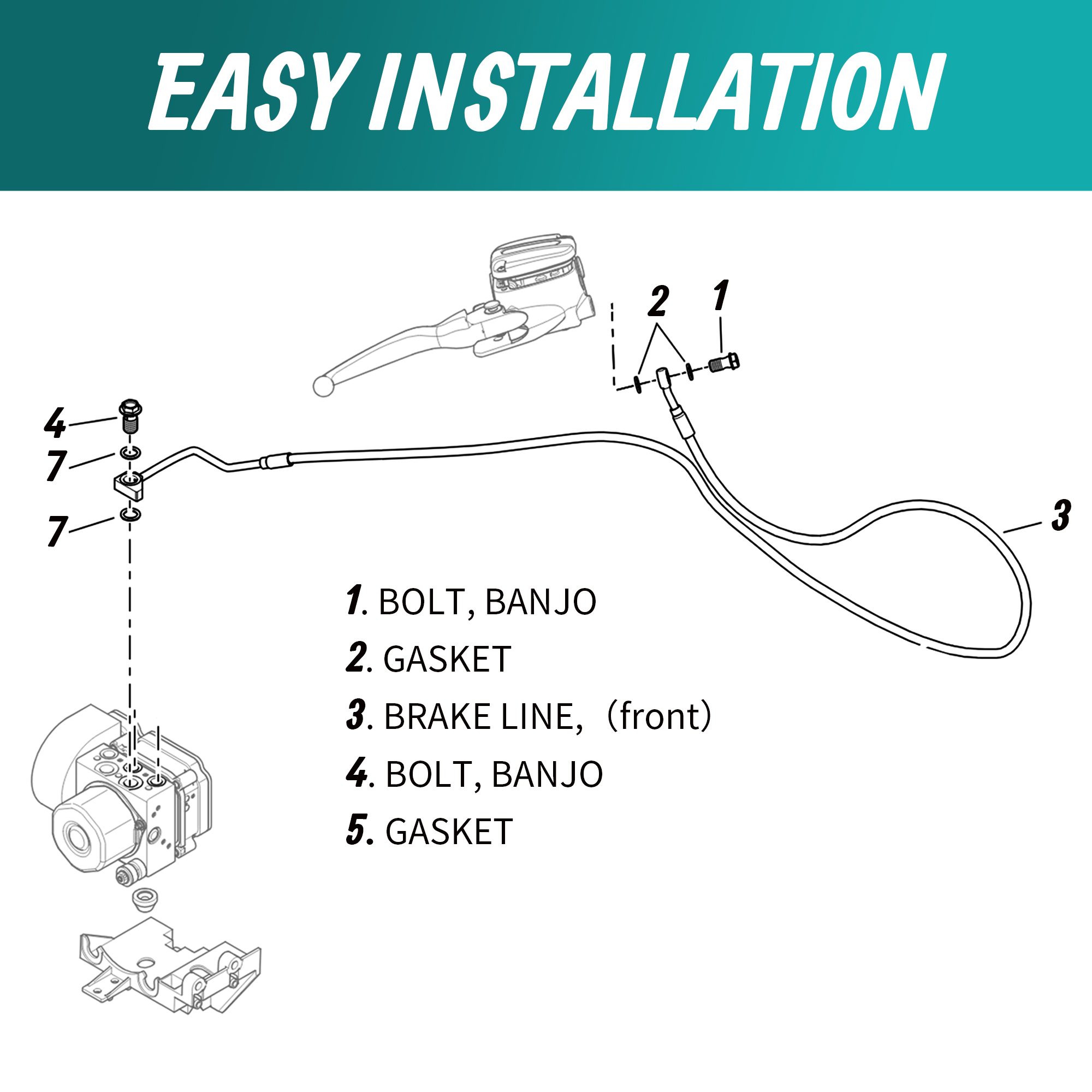 Upper Front Brake Line Oil Hos - Braided Line review and price